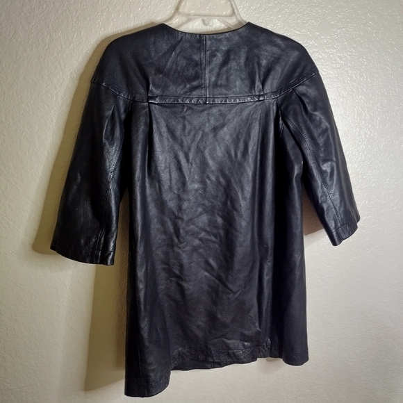 Vince buttery soft leather double breasted crop sleeves jacket sz 4 - Picture 7 of 10